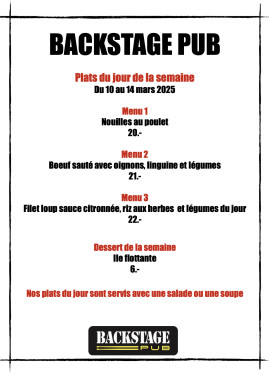 Menu de la semaine